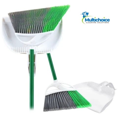 PetPlus™ Hair-Removal Angle Broom & Dustpan Set Large Precision Angle® Broom with Step ’n Stand Dustpan – ID 1021 - Image 1